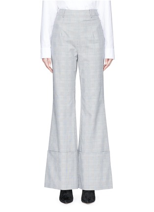 Main View - Click To Enlarge - C/MEO COLLECTIVE - 'We Woke Up' check plaid flared suiting pants