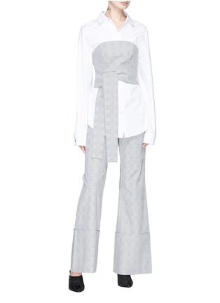 Figure View - Click To Enlarge - C/MEO COLLECTIVE - 'We Woke Up' check plaid flared suiting pants