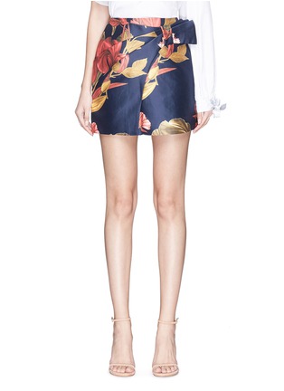 Main View - Click To Enlarge - C/MEO COLLECTIVE - 'Need You' botanic print mock wrap skirt