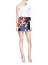 Figure View - Click To Enlarge - C/MEO COLLECTIVE - 'Need You' botanic print mock wrap skirt