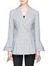 Main View - Click To Enlarge - C/MEO COLLECTIVE - 'We Woke Up' ruffle cuff check plaid blazer