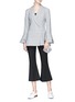 Figure View - Click To Enlarge - C/MEO COLLECTIVE - 'We Woke Up' ruffle cuff check plaid blazer