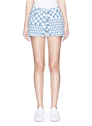 Main View - Click To Enlarge - DENHAM - 'Monroe' geometric print denim shorts