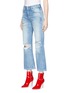 Front View - Click To Enlarge - GRLFRND - 'Linda' distressed high rise pop cropped jeans