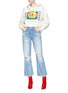 Figure View - Click To Enlarge - GRLFRND - 'Linda' distressed high rise pop cropped jeans