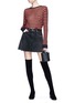 Figure View - Click To Enlarge - GRLFRND - 'Eva' studded gusset A-frame denim skirt