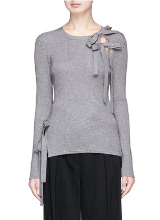 Main View - Click To Enlarge - 73182 - 'Vera' bow cutout sweater