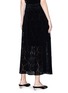 Back View - Click To Enlarge - 73182 - Floral flocked velvet guipure lace long skirt