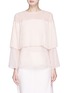 Main View - Click To Enlarge - 73182 - 'Pope' pleated overlay georgette blouse