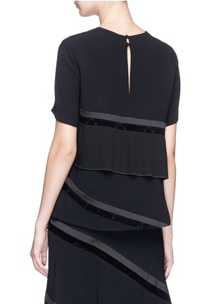 Back View - Click To Enlarge - 73182 - 'Spiral' stripe pleated trim crepe suiting top
