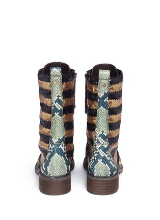 Back View - Click To Enlarge - SAM EDELMAN - 'Daphne' sequin stripe panelled mid calf boots