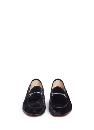Front View - Click To Enlarge - SAM EDELMAN - 'Loraine' horsebit crushed velvet step-in loafers