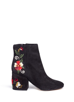 Main View - Click To Enlarge - SAM EDELMAN - 'Tavi' floral embroidered suede ankle boots