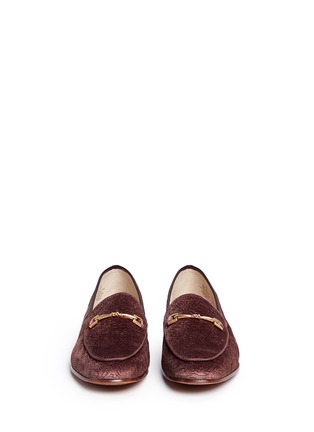 Front View - Click To Enlarge - SAM EDELMAN - 'Loraine' horsebit floral jacquard velvet step-in loafers
