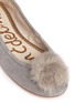 Detail View - Click To Enlarge - SAM EDELMAN - 'Farina' pompom suede ballerina flats