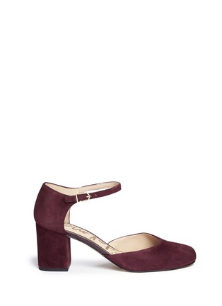 Main View - Click To Enlarge - SAM EDELMAN - 'Clover' ankle strap suede pumps