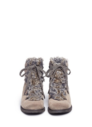 Front View - Click To Enlarge - SAM EDELMAN - 'Darrah' faux fur and suede combat boots
