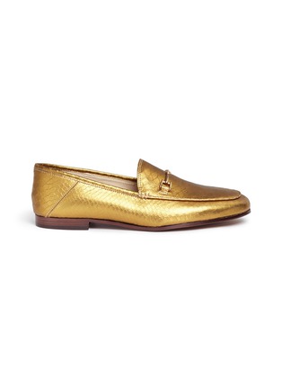 Main View - Click To Enlarge - SAM EDELMAN - 'Loraine' metallic snake embossed leather step-in loafers