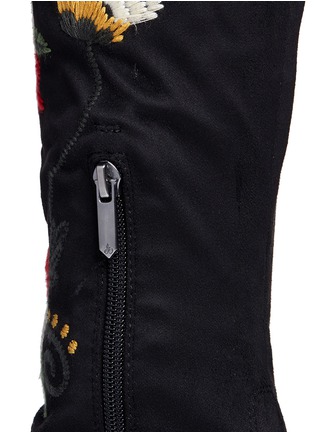 Detail View - Click To Enlarge - SAM EDELMAN - 'Vena' floral embroidered stretch suede knee high boots