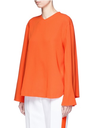 Front View - Click To Enlarge - KUHO - Split sleeve crepe top