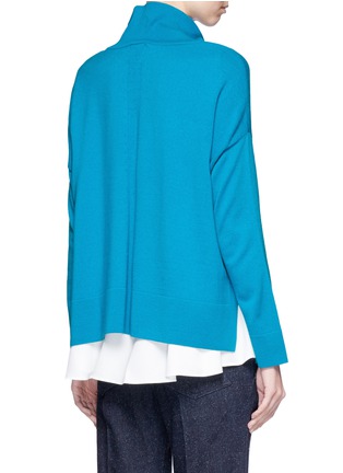 Back View - Click To Enlarge - KUHO - 2-in-1 crepe underlay split turtleneck sweater