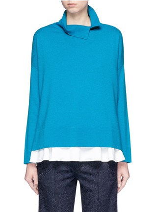 Main View - Click To Enlarge - KUHO - 2-in-1 crepe underlay split turtleneck sweater