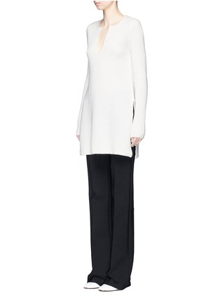 Front View - Click To Enlarge - ROSETTA GETTY - Cashmere rib knit tunic sweater
