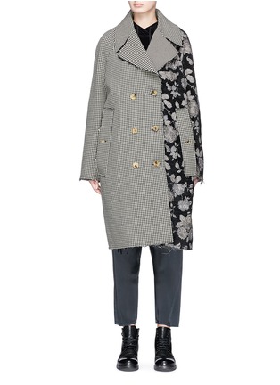 Main View - Click To Enlarge - SONG FOR THE MUTE - Floral jacquard patchwork oversized coat