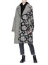 Figure View - Click To Enlarge - SONG FOR THE MUTE - Floral jacquard patchwork oversized coat