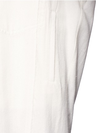 Detail View - Click To Enlarge - SONG FOR THE MUTE - Fringe hem gauze shirt jacket