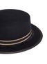 Detail View - Click To Enlarge - SENSI STUDIO - Metallic stripe grosgrain ribbon wool felt boater hat