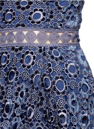 Detail View - Click To Enlarge - SELF-PORTRAIT - Floral guipure lace tiered midi dress
