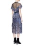 Back View - Click To Enlarge - SELF-PORTRAIT - Sweetheart yoke floral guipure lace frill dress