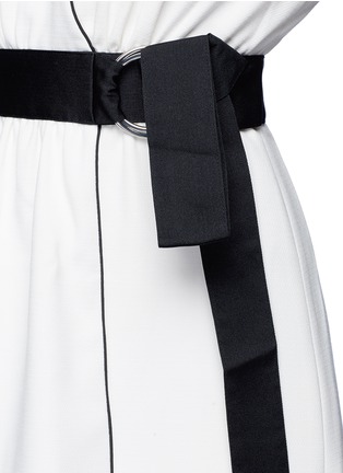 Detail View - Click To Enlarge - SELF-PORTRAIT - Monochrome cold shoulder cady wrap effect dress
