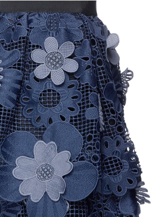 Detail View - Click To Enlarge - SELF-PORTRAIT - 3D floral guipure lace tiered A-line skirt