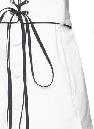 Detail View - Click To Enlarge - SELF-PORTRAIT - One-shoulder corset belt denim dress