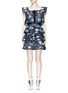 Main View - Click To Enlarge - SELF-PORTRAIT - Floral fil coupé tiered organdy mini dress
