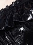 Detail View - Click To Enlarge - SELF-PORTRAIT - Belted lace velvet one-shoulder wrap effect dress