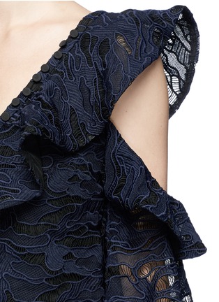 Detail View - Click To Enlarge - SELF-PORTRAIT - Cold shoulder frill camouflage lace top