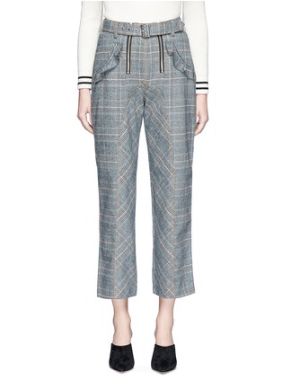 Main View - Click To Enlarge - SELF-PORTRAIT - 'Lexi' belted check plaid pants
