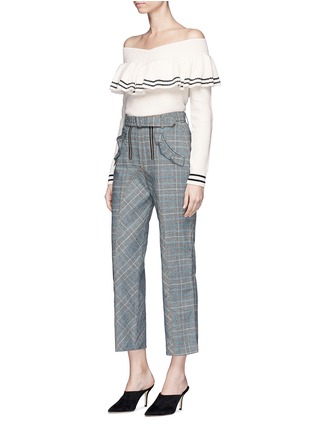 Figure View - Click To Enlarge - SELF-PORTRAIT - 'Lexi' belted check plaid pants