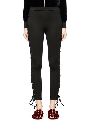 Main View - Click To Enlarge - 74016 - Lace outseam ponte jersey cropped leggings