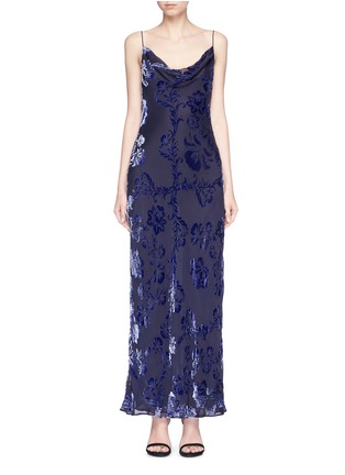 Main View - Click To Enlarge - 74016 - Floral velvet burnout maxi dress