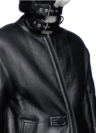 Detail View - Click To Enlarge - HELMUT LANG - 'Aviator' shearling panel lambskin leather jacket