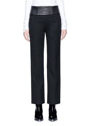 Main View - Click To Enlarge - HELMUT LANG - Foldover leather corset waist suiting pants