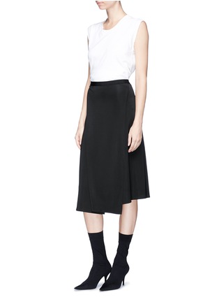 Figure View - Click To Enlarge - HELMUT LANG - Mock wrap jersey skirt