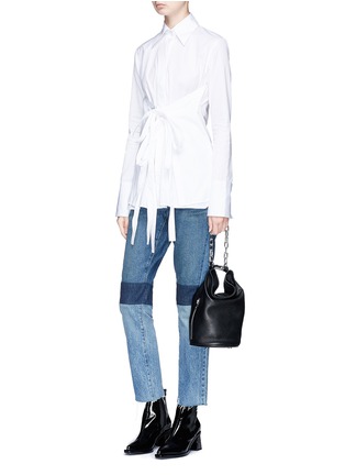 Figure View - Click To Enlarge - HELMUT LANG - Tie front poplin shirt