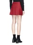 Back View - Click To Enlarge - HELMUT LANG - Wrap front pleated houndstooth skirt