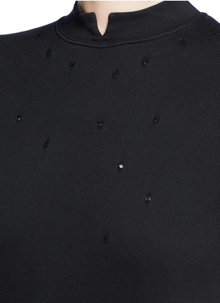 Detail View - Click To Enlarge - HELMUT LANG - Split collar distressed sweatshirt