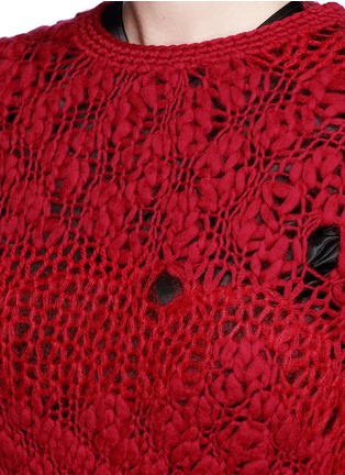 Detail View - Click To Enlarge - HELMUT LANG - Mixed open knit cropped sweater
